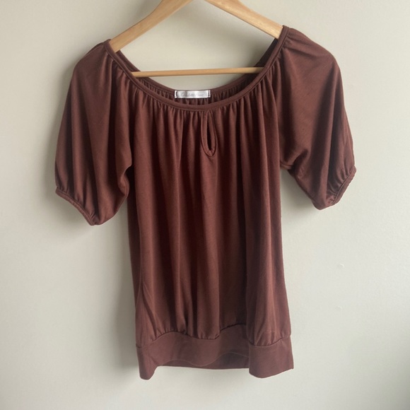 Charlotte Russe brown top small - Picture 2 of 6